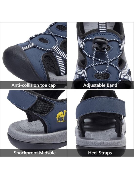 Men\'s Blue Closed Toe Outdoor Beach Hiking Rubber Waterproof Sport Sandals main image 5
